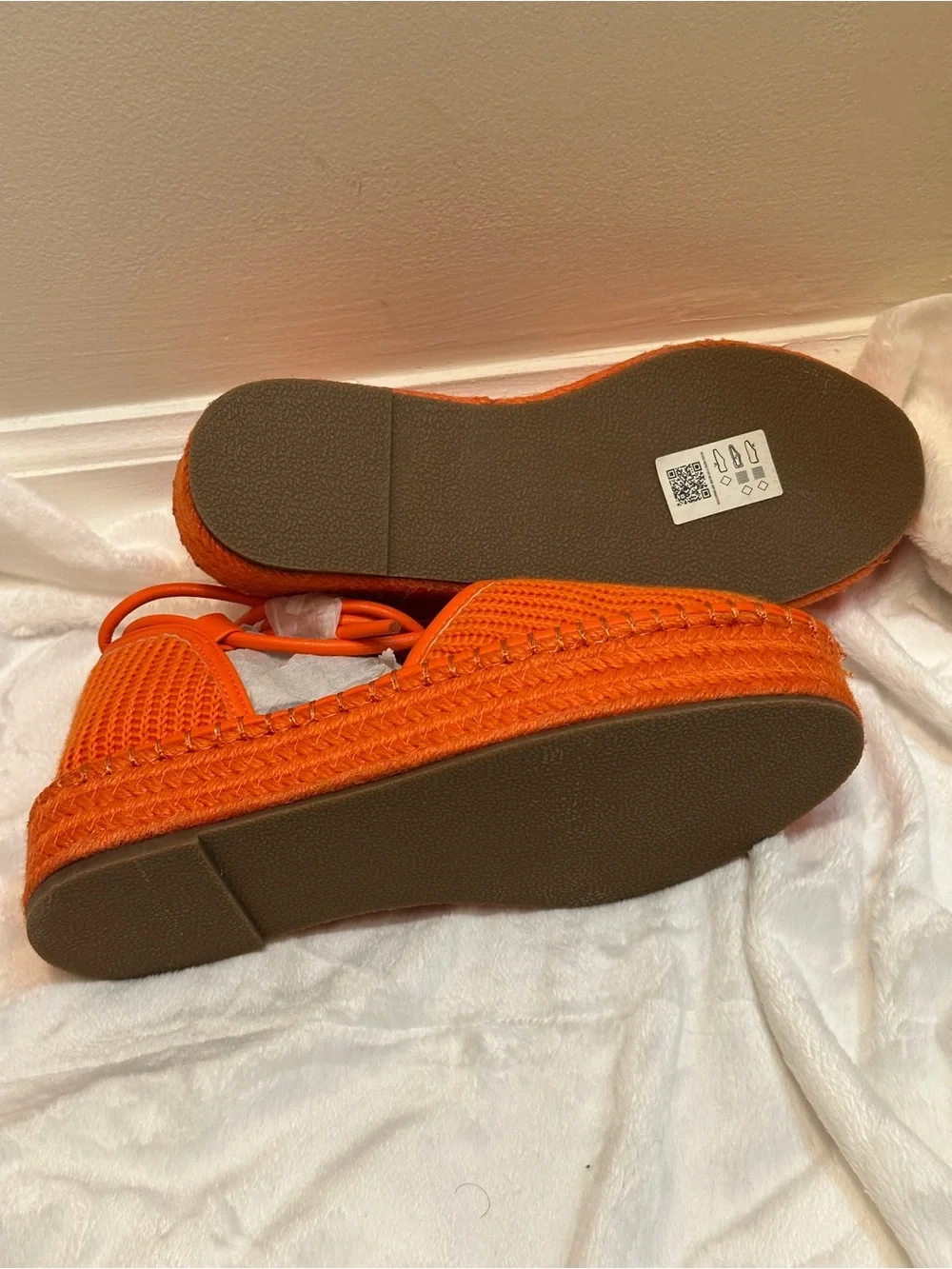 ASOS Design Orange Espadrilles Braided Strappy Round Closed Platform Sandals